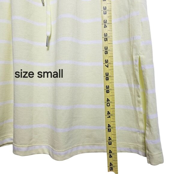 C&C California Yellow White Striped Sleeveless Dress Drawstring Waist  Pull Over - Picture 8 of 15